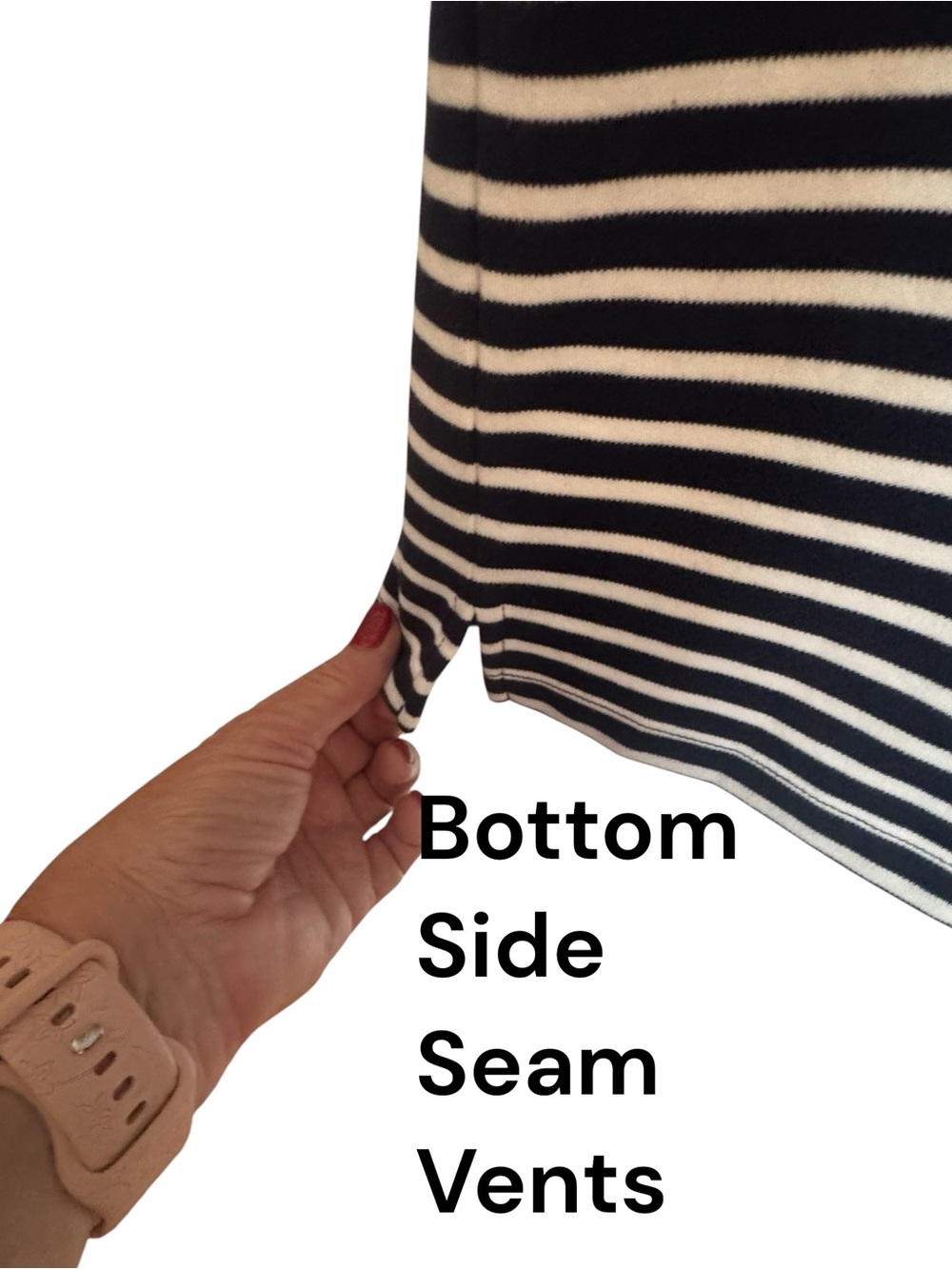 NWT Kim Rogers Navy/ White Striped Casual Summer Dress   MEDIUM    #CL - Picture 4 of 8